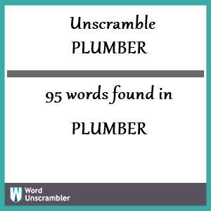 unscramble plumber|unscramble plumber letters.